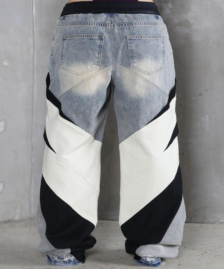 Sumilo Semi-Wide Origami Upcycled Denim Pants Unisex