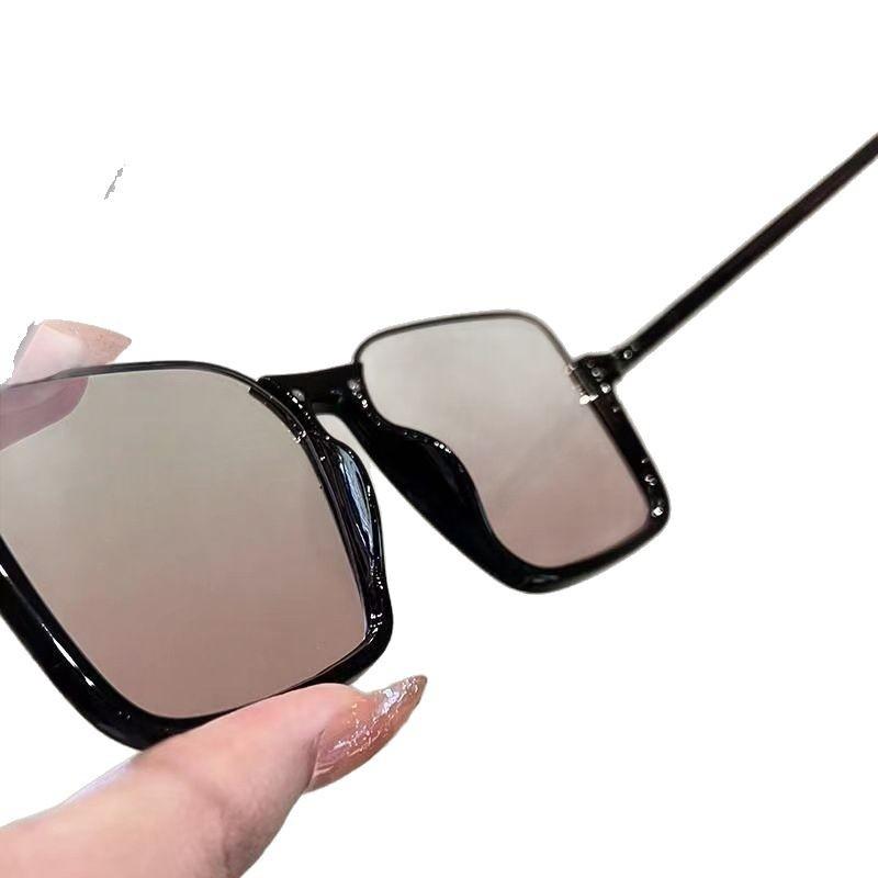 Румяные очки Полуободковые Очки для маленького лица Обычные очки Женские Большие оправы Линзы с градиентным переходом цвета Закат