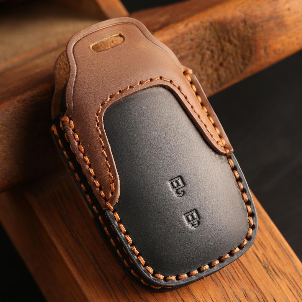 Customized for Toyota BZ4X key cover Corolla Vios Crazy Horse splicing car key cover Genuine leather cow