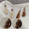 Creative Funny Violin Drop Earrings for Women Vintage Irregular Plastic Musical Instrument Long Dangle Earrings Brincos Jewelry