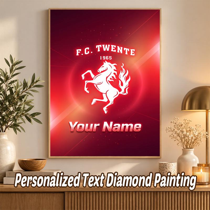 FC Twente Custom Name Text 5D Diamond Painting Kit DIY Full Drill Diamond Art Decoration