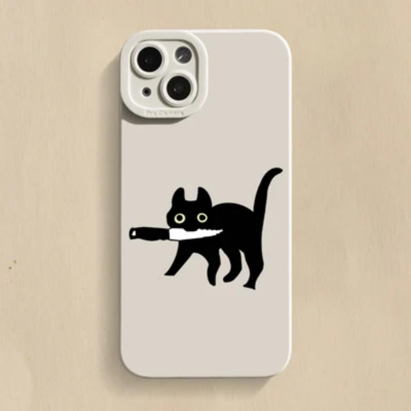 Мультяшный чехол для телефона из силикона с озорным котом для iPhone 16 15 14 13 12 11 Pro Max X XR XS 7 8 Plus SE 2020, ударопрочная задняя крышка