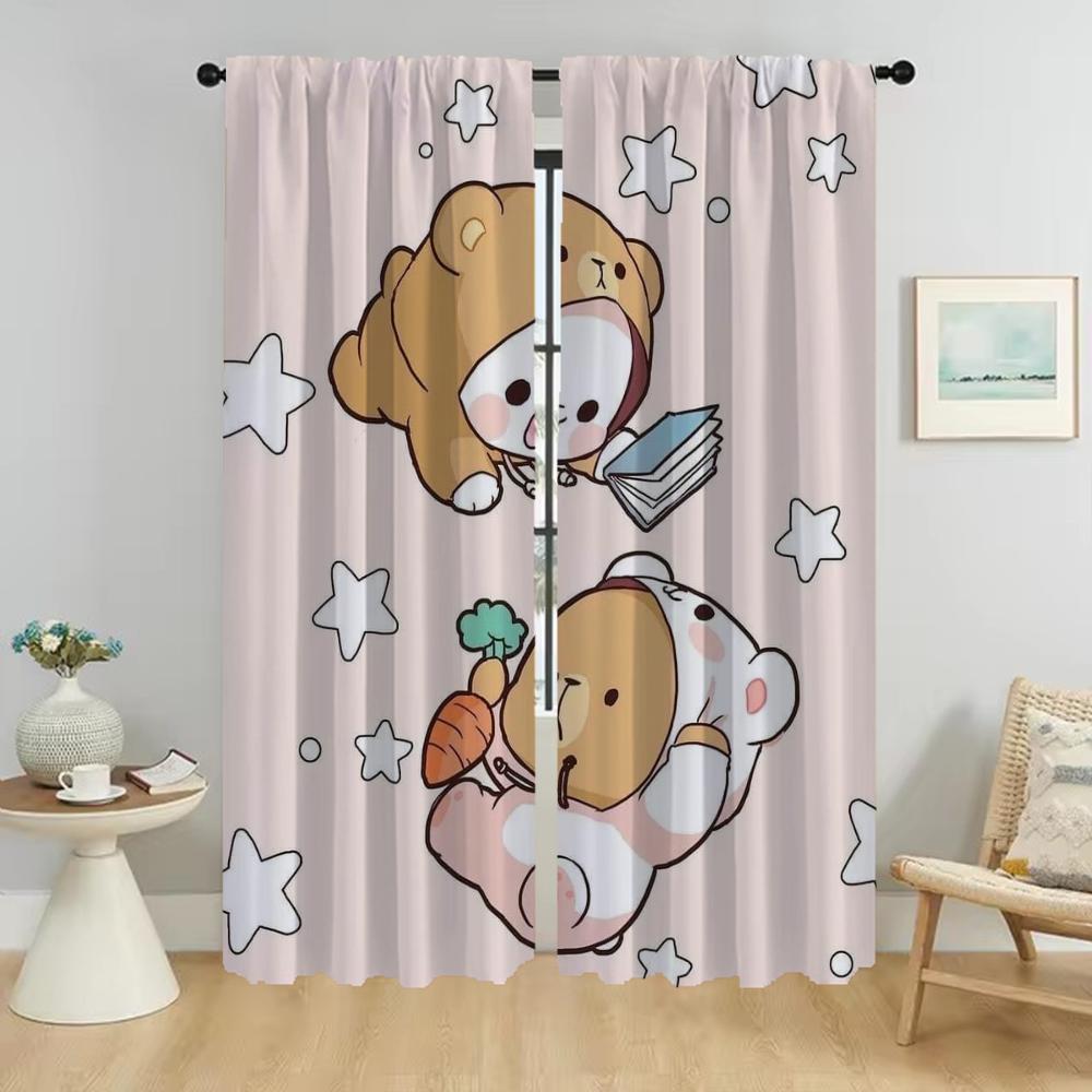 Кухонные шторы Детская комната Kawaii Bear Домашний интерьер Шторы для камеры Шторы для гостиной Тюль для перегородки в спальню