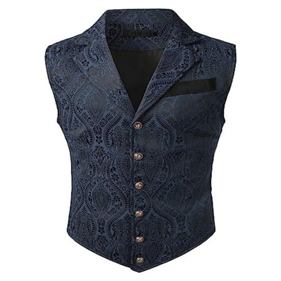 Мужской жилет Формальный деловой стиль Ретро Slim Fit сплошной цвет с отложным воротником однобортный без рукавов на пуговицах мягкий жилет для свадебной вечеринки жениха