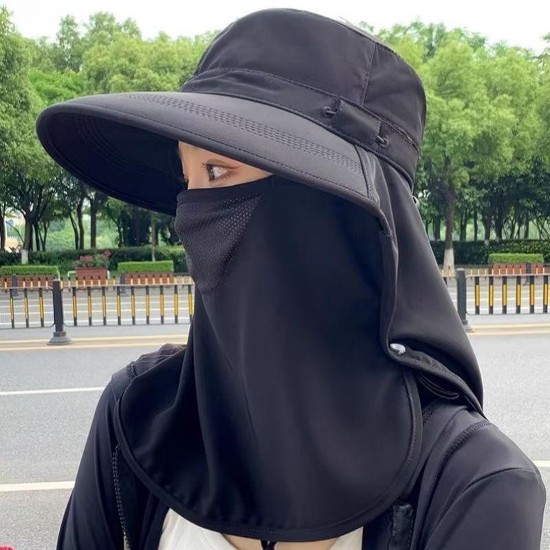 Полная защита Солнечная шляпа с защитой лица и шеи Дышащая для женщин Летняя уличная Рыбалка Туризм Альпинизм Защита от УФ Кепка