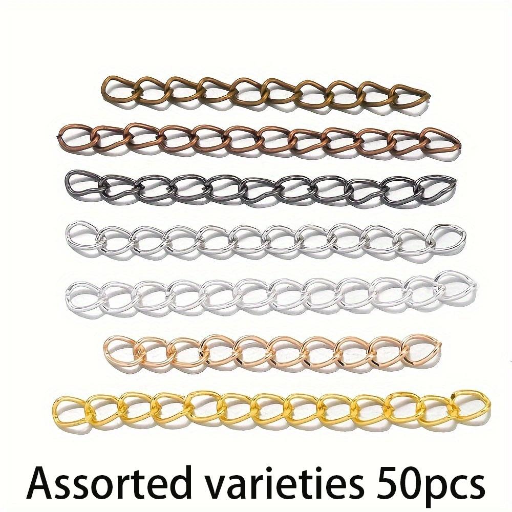 50/100/200 шт. Металлическая цепь-хвост, гальваническая регулировочная цепь, длинная цепь, ювелирные аксессуары, удлинительная цепь, сделай сам, браслет, ожерелье, серьги, ключ