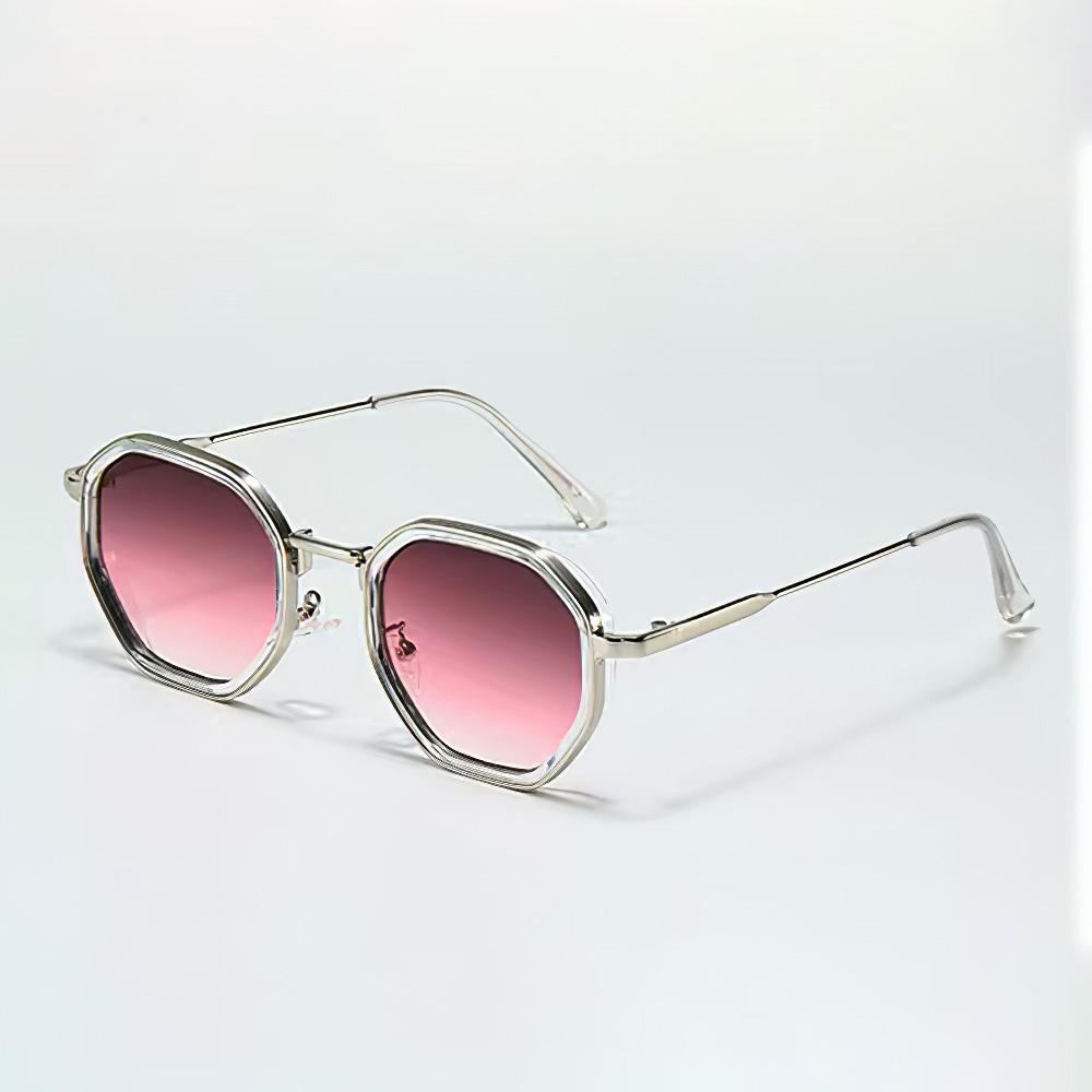 New In Vintage Sunglasses For Women Modern Fashionable Octagonal Glasses With Black Lenses Golden Edging Sun Glasses