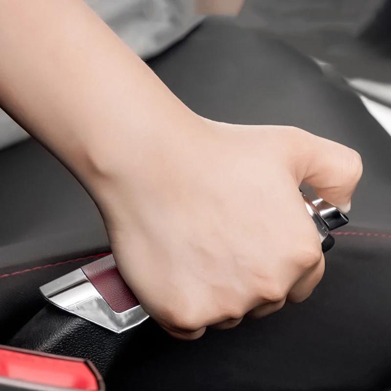 Leather Manual Handbrake Grip Protector Car Utility Products for Mitsubishi Pajero Montero L200 Triton Outlander Sport Lancer EX