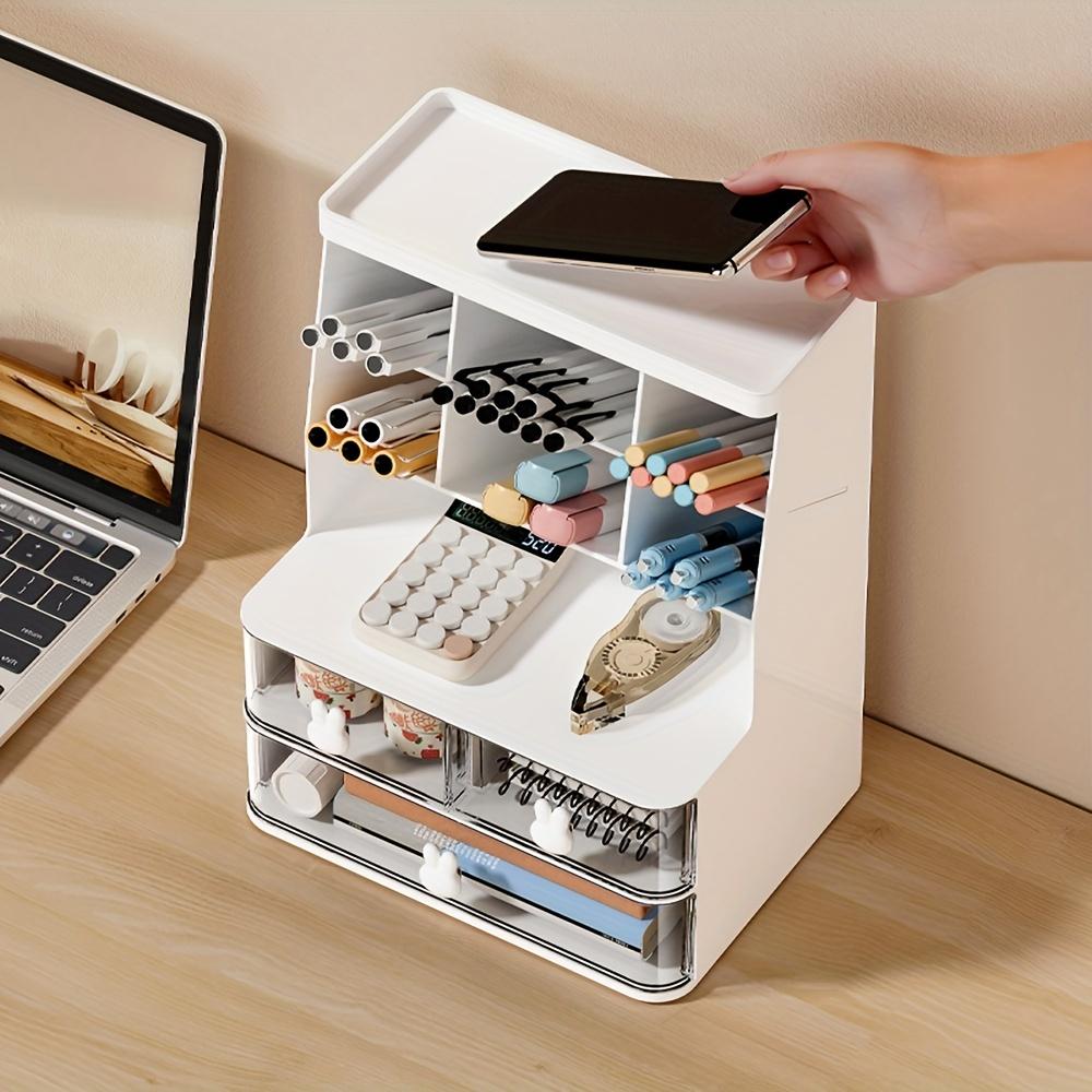 Увеличьте пространство своего рабочего стола с помощью этого многослойного ящика для хранения канцелярских товаров!