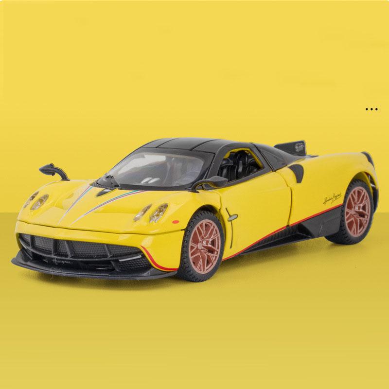 ABAF1 1/32 Pagani Zonda R Diecast Models Huayra Dinastia Alloy Toys Miniature Car Sound Light Pull Back Doors Openned Cars Child Gifts