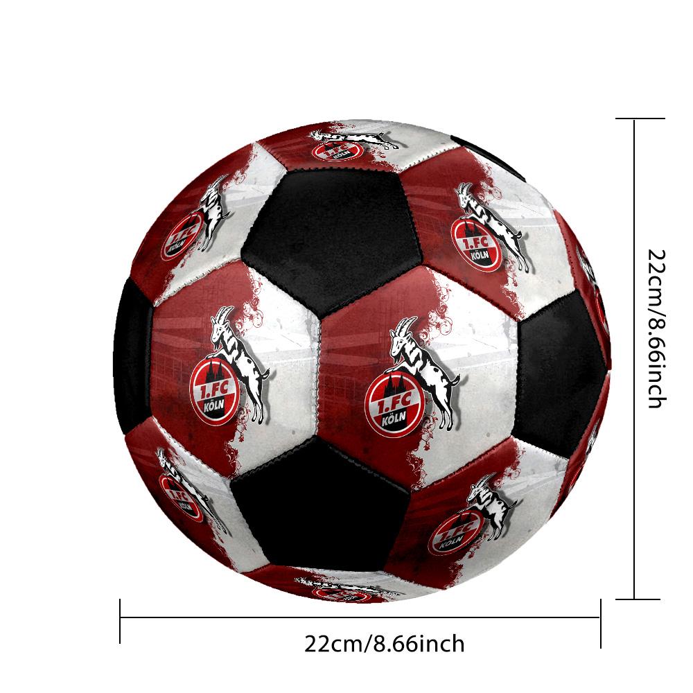 1. FC Köln Soccer Ball Colorful All Ages Machine Stitched PVC Competition Ready Durable High-Bounce.SIZE5