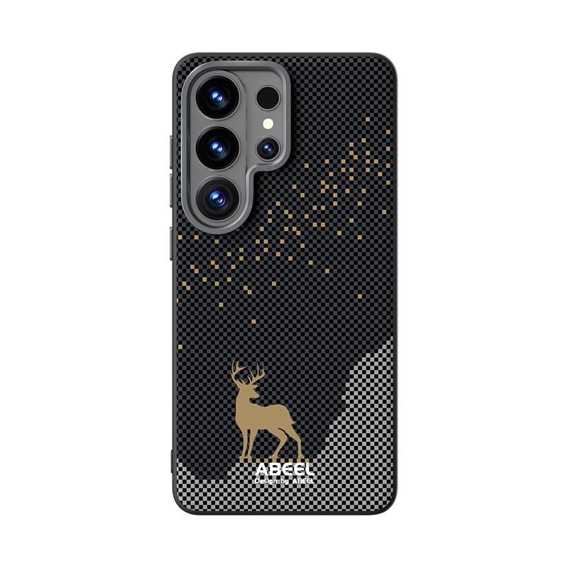 Магнитный чехол для телефона с рисунком под карбон для Samsung Galaxy S26 Ultra S25 Edge S26Pro S24 Plus FE Защита аппаратной линзы TPU+PC