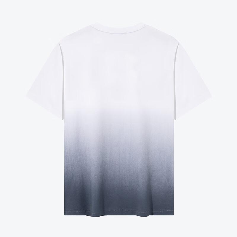 Qipai Men's Ice Algae Mud Gradient Print Round Neck T-shirt