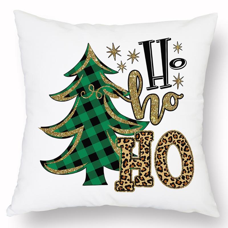 Новая Рождественская Льняная Наволочка с Принтом Домашний Диван Гостиная Праздничная Грязеотталкивающая Подушка