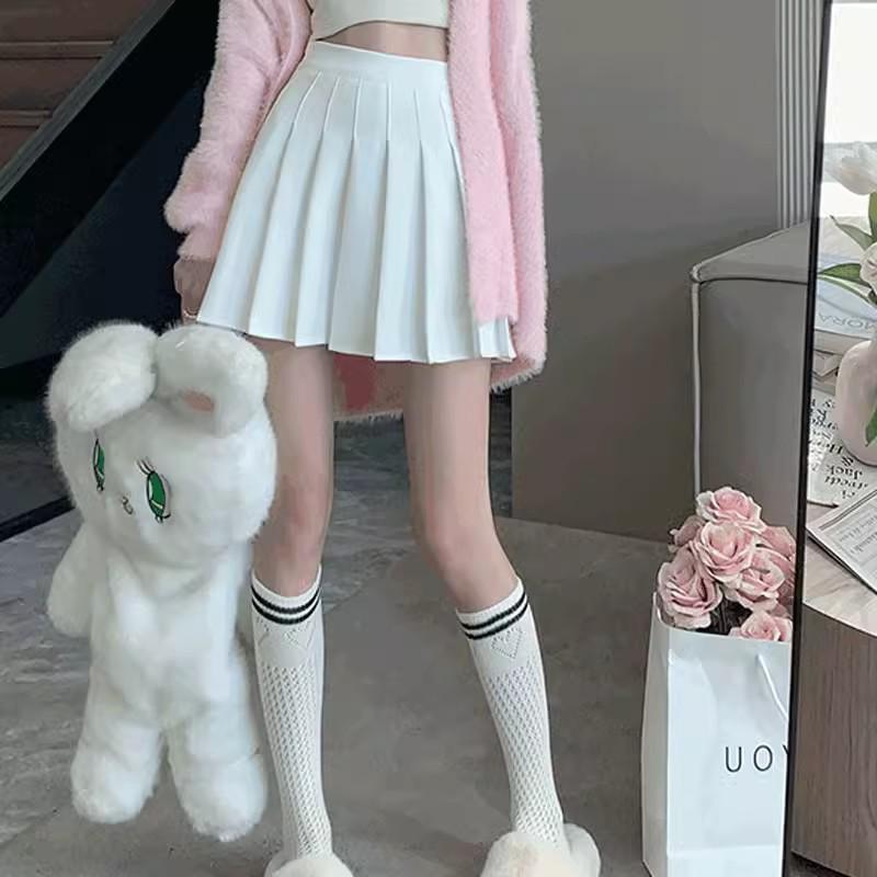 Skirt Large Aline Pleated Coffee Womens High Waist Slim Fit Autumnwinter 2023 College Style