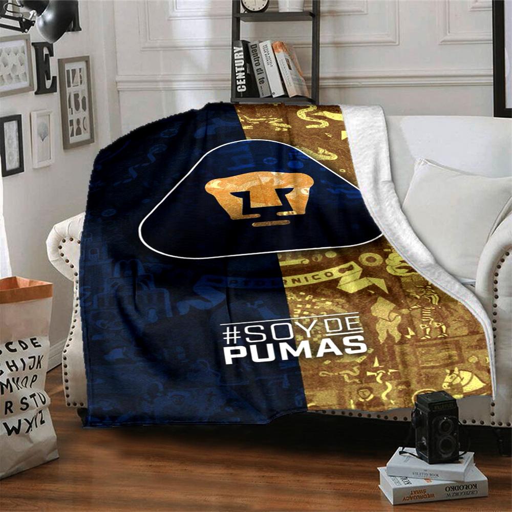 Pumas UNAM Print Flannel Blanket High Quality Warm Comfortable Cover for All Seasons Perfect for Gifts Home Decor