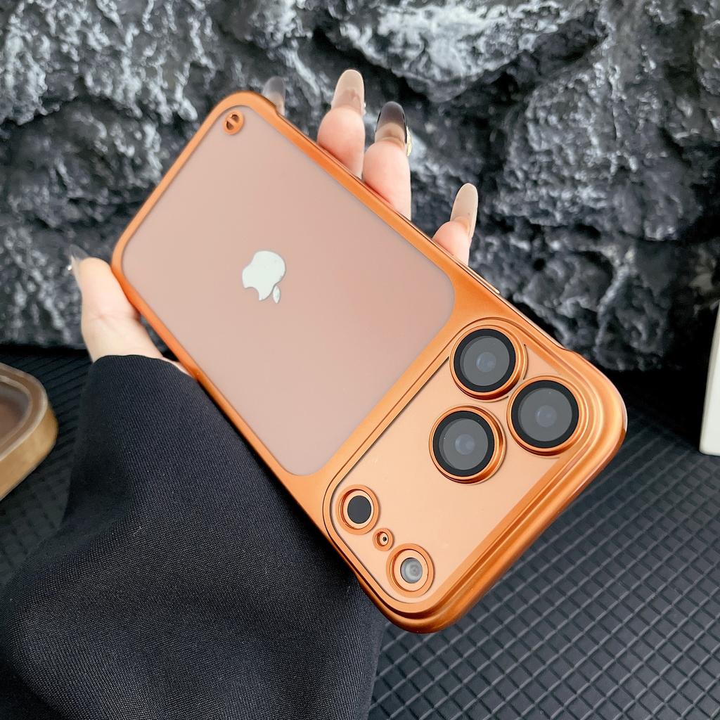 Применимо к iPhone17Air безрамочный чехол для мобильного телефона Apple 16promax матовый гальванический ультратонкий противоударный жесткий чехол