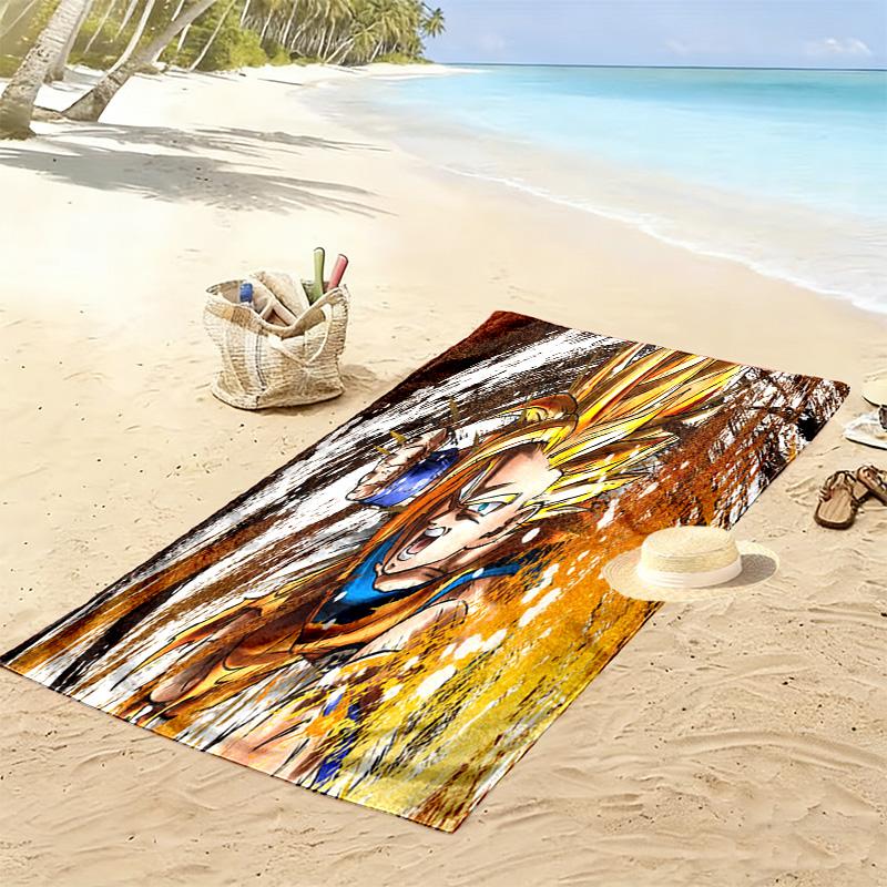 Super Saiyan Power Unleashed beach towel Outdoor camping beach Outdoor pool towel seaside quickdrying swim towel Outdoor picnic beach mat beach