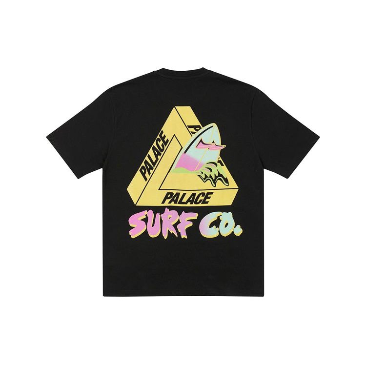 Palace SS22 Tri-Surf Gradient Letter Print Crew Neck Short Sleeve Футболка унисекс Топы черного цвета P22TS159