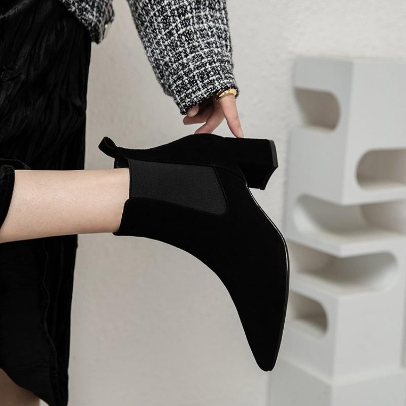 Женские ботильоны, осенне-зимние ботинки, однотонные повседневные черные ботинки верблюжьего цвета с круглым носком на квадратном каблуке 3,5 см, размеры 35-43