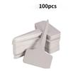 100Pcs White Plastic Pvc Plant T-Type Tags Markers Nursery Garden Labels Seedling Tray Pots Decoration 6X10Cm