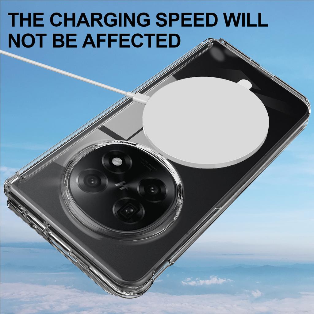 Для Oppo Find N5 5G/OnePlus Open 2 Прозрачный чехол ТПУ+Акрил Магнитная накладка для телефона Совместимая с MagSafe