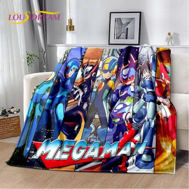 Мягкое плюшевое одеяло с игрой Rockman Megaman, фланелевое одеяло для гостиной, спальни, кровати, дивана, чехол для пикника, детское одеяло