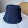 Four Seasons Denim Bucket Hat Female Face Small Plain Face Cover Basin Hat Micro Horn Bucket Hat Outdoor Sun Hat