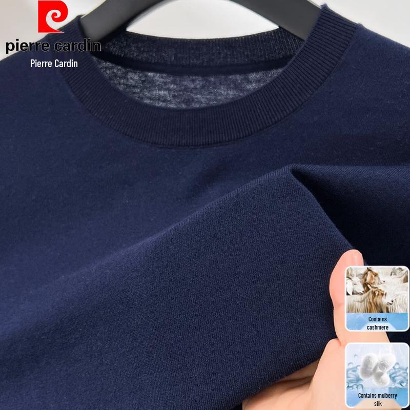 Pierre Cardin Мужской пуловер с круглым вырезом из кашемировой смеси