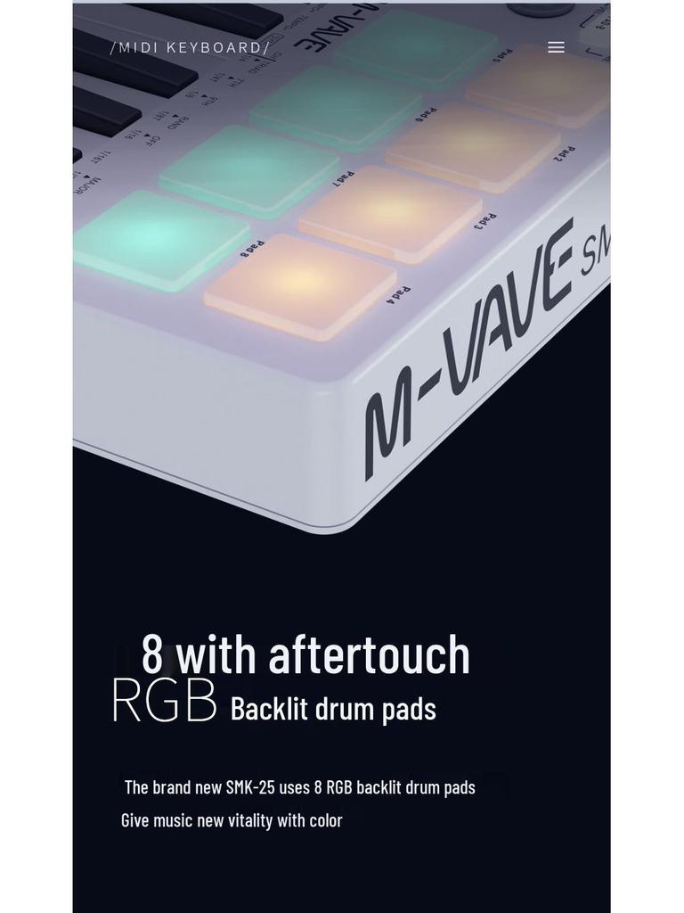 SMK-25 Portable MIDI Keyboard Controller with RGB Drum Pads