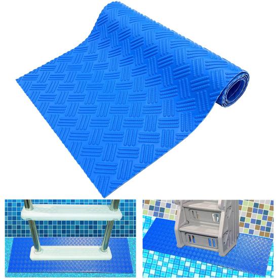 Pool Ladder Mat Non-Slip Texture Flexible Step Mat Easy To Store Cuttable Protective Pool Liner Pad Stairs Stability Cushion Protector for Pool Ladder