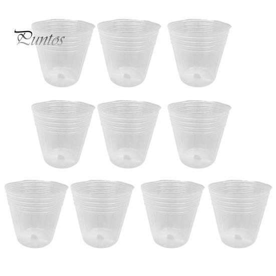 Пластиковый 10 шт./компл., прочный прозрачный стакан для выращивания растений, практичное дренажное отверстие, горшок для выращивания растений