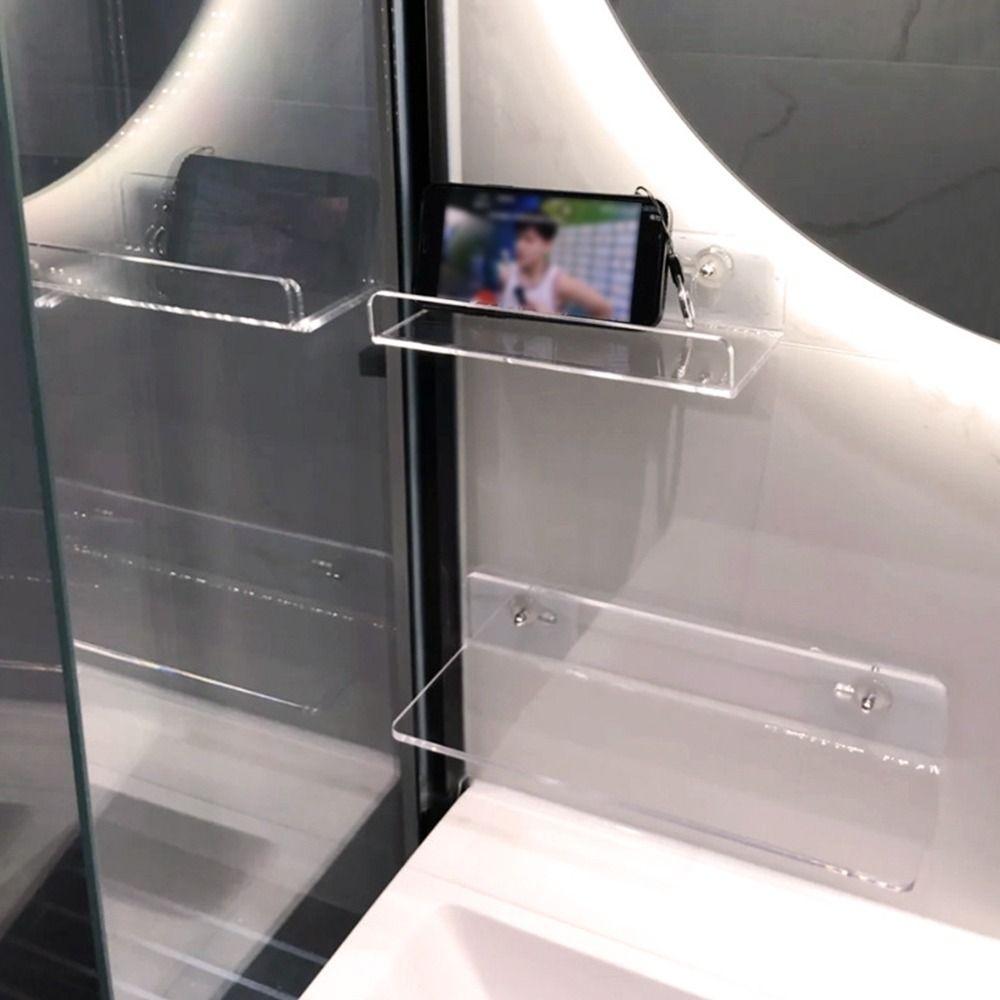 Acrylic Storage Rack Wall Free-Punch Bookshelf Partition Cabinet Organizer Rack  Wall Cabinet