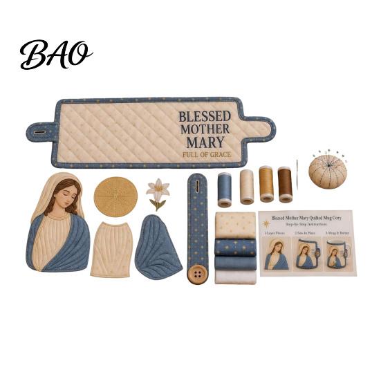 Creative Sewing Hobby Kits Christmas Faith Mug Cozy Kit, DIY Quilted Religious Wrap Craft Handcrafted Drink Sleeve Christian Making Kit for