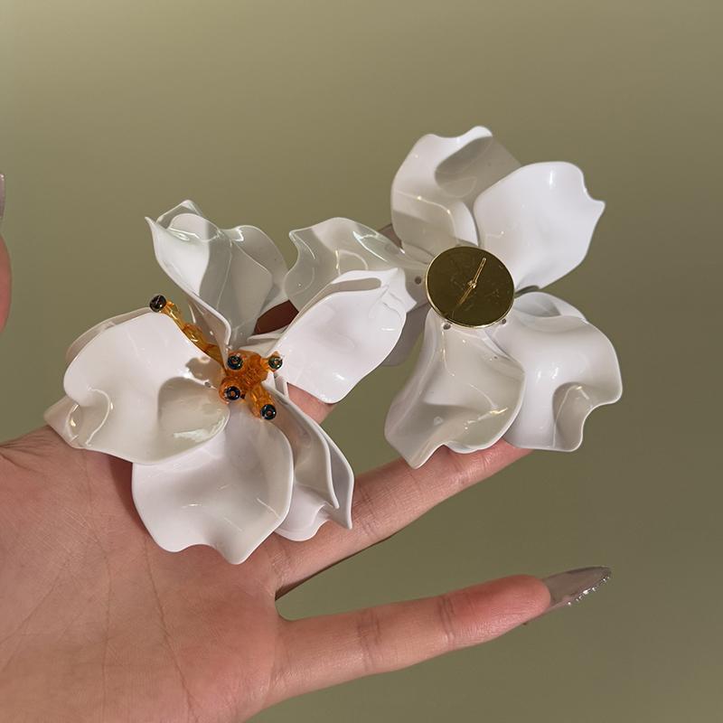 Серьги-гвоздики с цветами из акриловых стеклянных бусин, модные супер феи, серьги-гвоздики с высоким чувством, милые, маленькие, свежие, универсальные серьги