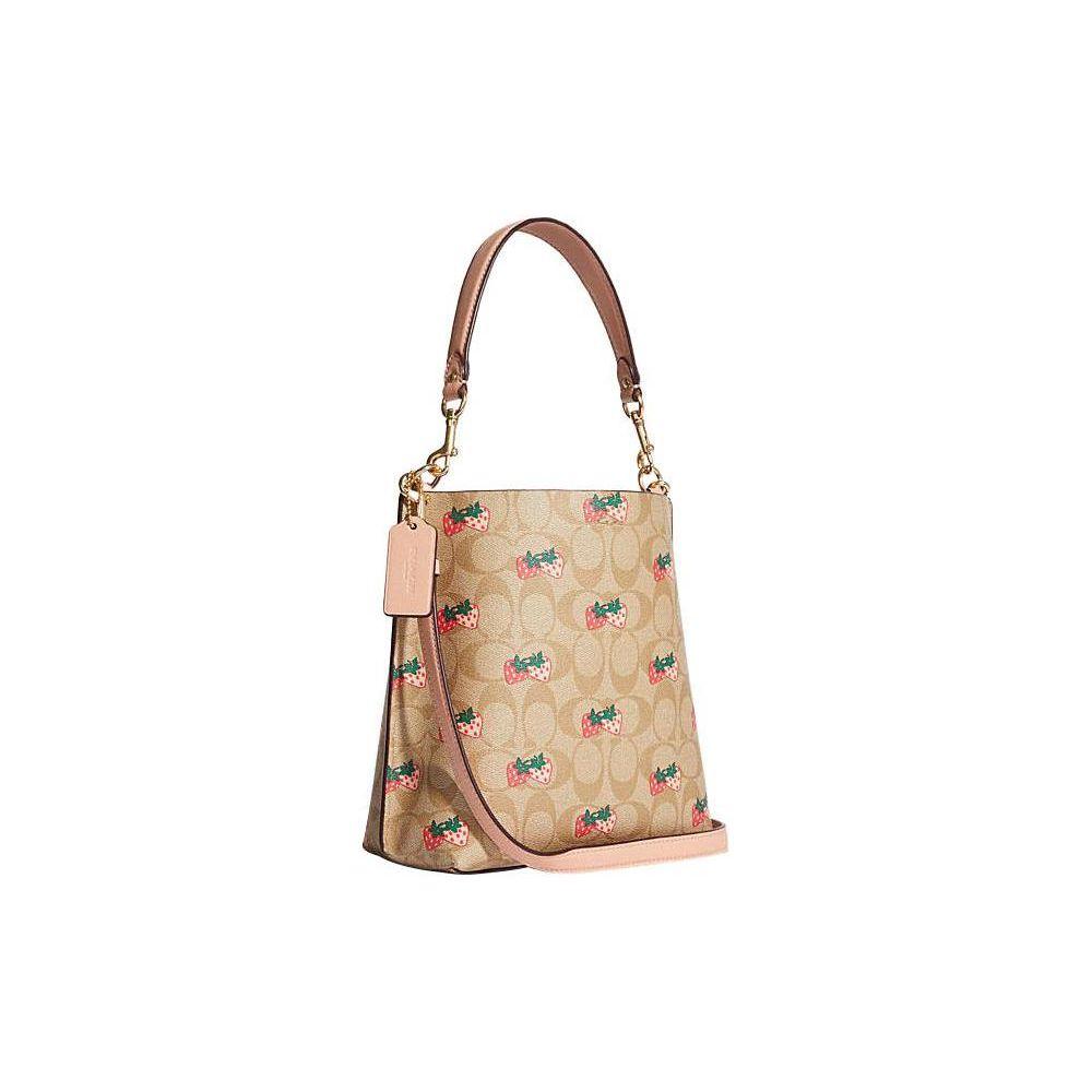 Coach Mollie Strawberry Print Monogram Bucket Bag Women bags Brown CB602-IMOT4
