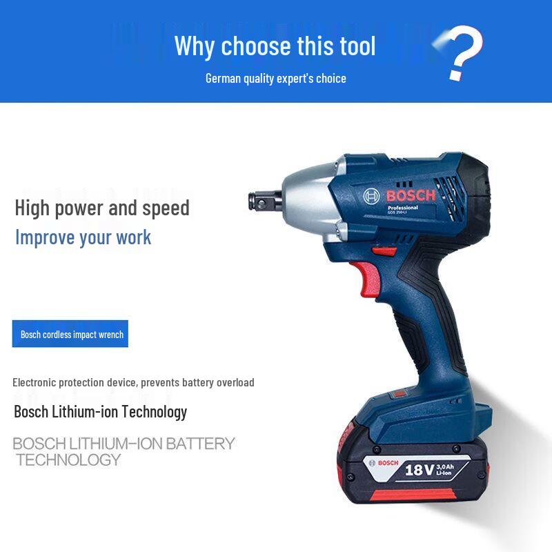 Bosch GDS18V-400 Brushless Impact Wrench CN plug (adapter included)