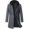 Men's Business Casual Padded Hooded Overcoat Autumn/winter High-end Fleece Plus Size Jacket
