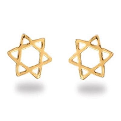 [R3502] - Позолоченные серьги «Звезда Давида», 7 мм.