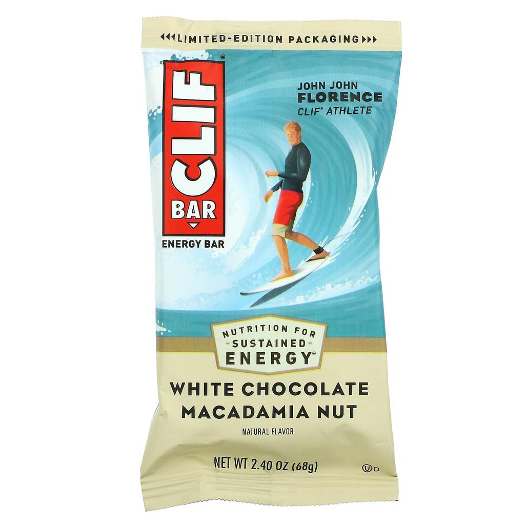 Clif Bar Energy Bar, White Chocolate Macadamia Nut, 12 Bars, 2.40 Oz (68 G) Each