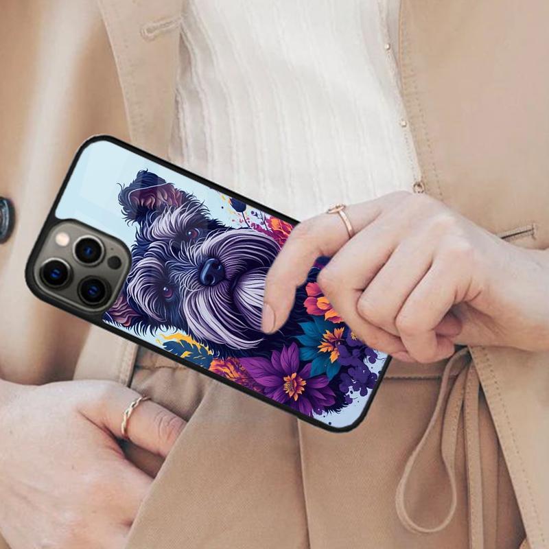Миниатюрный шнауцер собака искусство Магнитный чехол для телефона ДЛЯ APPLE iPhone 17 Air 16 14 13 12 Pro Max 15 Plus Зарядка с MagSafe Чехол