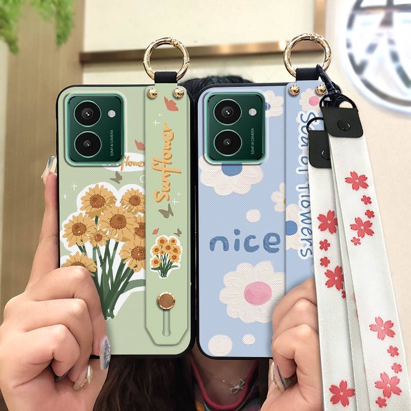 Подставка-держатель для телефона Чехол для телефона для Nokia HMD Pulse/Pulse+/Pulse Pro Прочный Водонепроницаемый Ремешок на запястье Шнурок Цветок