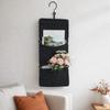 Folding Wall Mounted Storage Basket Washable Sundry Storage Bag Three Layers Hanging Bag  Magazines