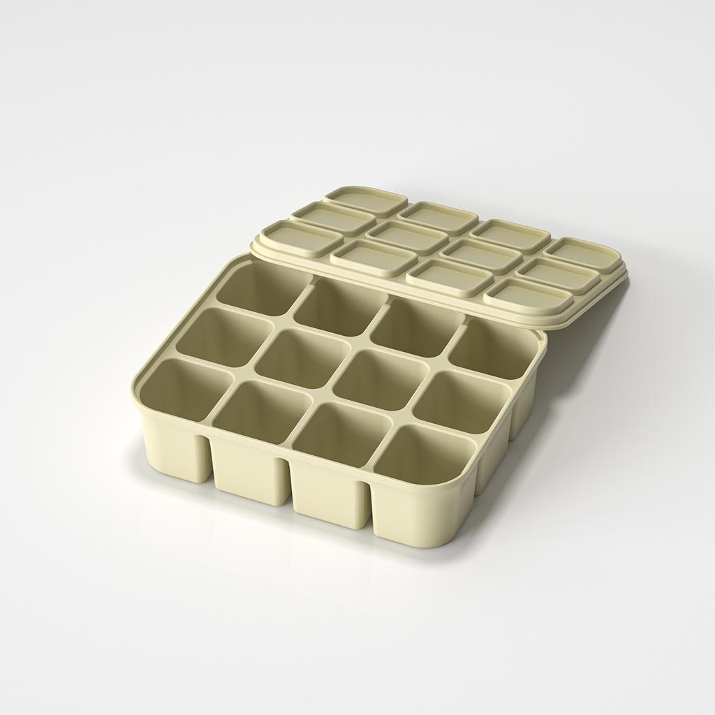 1 Pcs 12-Cell Silicone Ice Cube Tray With Lid Flexible Mold For Cocktails Broth Meal Prep Dishwasher Oven Safe