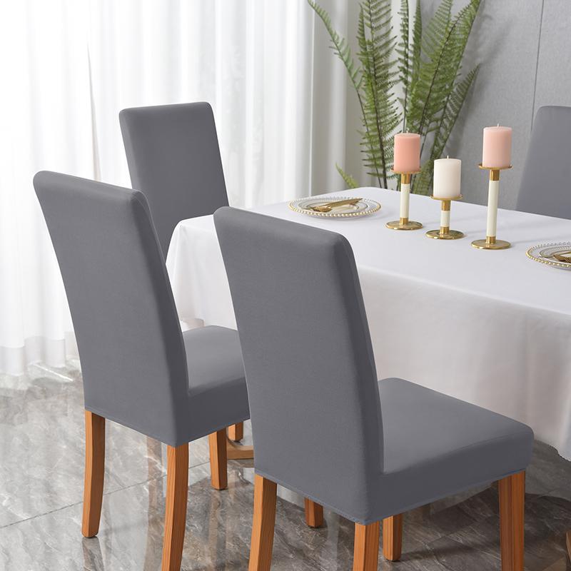 Универсальный антигрязный чехол на стул, бежевый, эластичный, мягкий, однотонный, тканевый, чехлы на стулья для столовой, свадьбы, домашнего декора, защитные чехлы для сидений