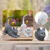 Resin Cat Figurine Decorative Sculpture Garden Animal Statue Modern Ornament for Porch Lawn Housewarming Decor