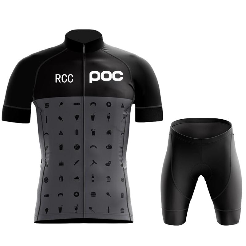 2026 Rcc Poc Fietsen Set Fiets Team Korte Mouw Maillot Ciclismo Mannen Wielertrui Zomer Ademend Fietsen Kleding Set
