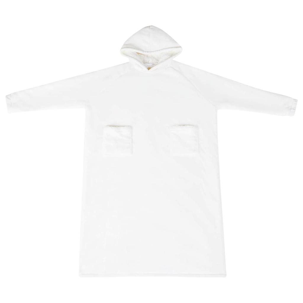 Blanket Hoodie White L Fleece and Flannel