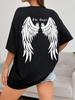 Dark Angel Wing Hot Sale Graphic Printed T-Shirts For Women Loose Oversized Clothing Hip Hop Street Tshirt Cotton Short Sleeves