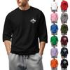 Мужская повседневная модная футболка с круглым вырезом и рукавом три четверти